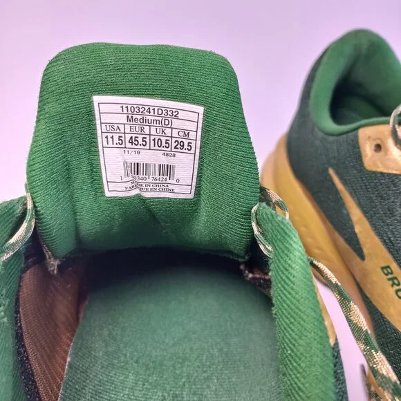 Brooks running walking shoes mens 11.5 Green and gold size 11,5 for men lucky - Picture 8 of 10